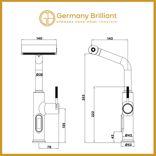 Kran Wastafel Cuci Piring Mixer GBT13-GM